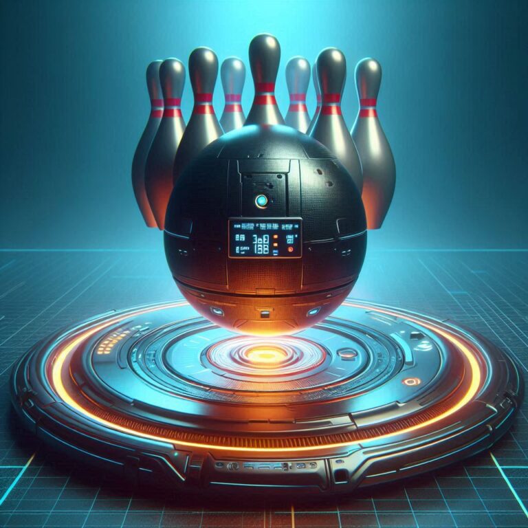 Sci-fi bowling ball with digital weight display